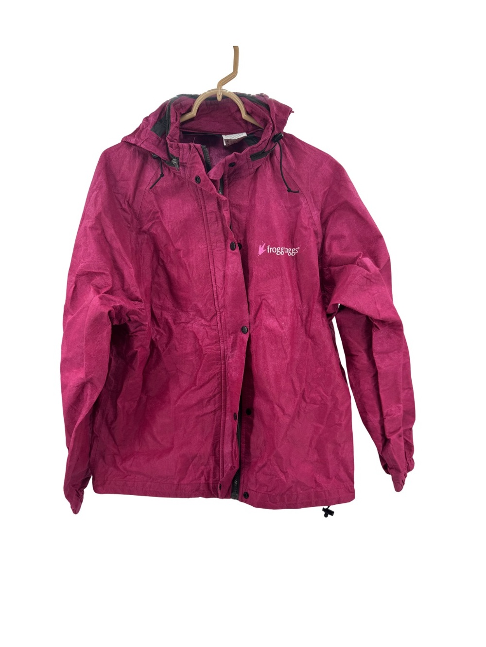 Women's Frogg Toggs Hooded waterproof Jacket in Deep Berry Pink XL outdoor